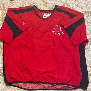 Vintage Majestic Boston Red Sox MLB baseball pullover windbreaker warm-up shirt